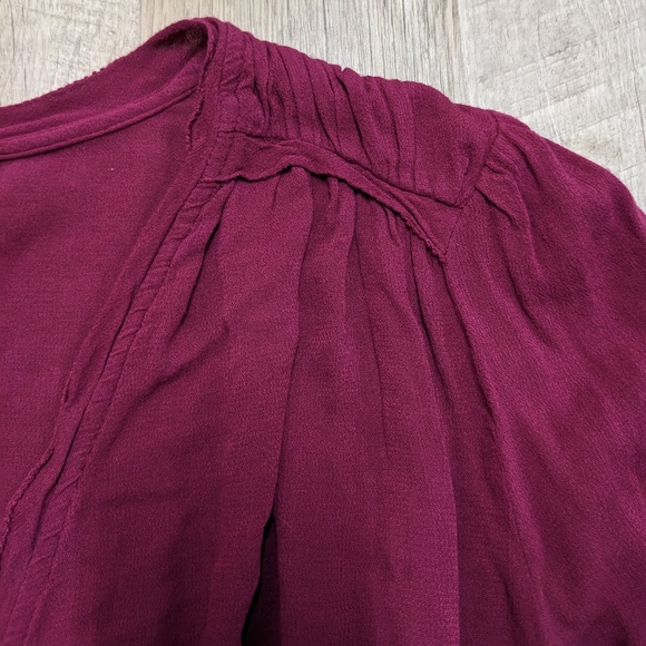 Lucky Brand Purple V Neck Long Sleeve Blouse - Picture 4 of 16